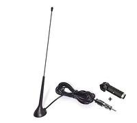 Eightwood FM Antenna Autoradio DAB Antenna con Montaggio Magnetico FM Cavo 3 m RG174 + Presa DIN per adattatore ISO per Auto Radio Camion Universale