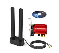 Eightwood Scheda WLAN WiFi 6E Intel AX210 Bluetooth 5.3 WLAN scheda di rete WLAN PCI-E 6G/5G/2.4G Tri Band WiFi 6E scheda 5374 mbit/s con antenna Wi-Fi 6E + CD per PC Windows 11/10 (64 bit) Laptop