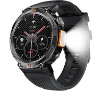 EIGIIS Smartwatch Uomo con Chiamata e Risposta 1,45" HD Smart Watch Sportivo con Torcia LEDCardiofrequenzimetro Sonno Contapassi Notifiche Messaggi Militare Orologio Fitness Tracker perAndroid iOS