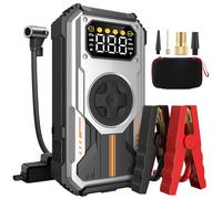 Eigotrav Avviatore Batteria Auto con Compressore 150PSI 6000A Avviatore Emergenza per Auto (Fino a 7,5L di Benzina/6,0L di Gasolio) 12V 3 Modalità Torcia Ricarica USB Booster Avviamento Portatile