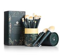 EIGSHOW Set di pennelli da trucco professionali da 18 pezzi con cilindro ecologico, supporto da 2 tazze, base sintetica di alta qualità, correttore di polvere, fard, mix di occhi, labbra, kit di