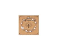 Eigso Bracciale a catena placcato oro per le donne rosario perline braccialetto cattolico crocifisso catene per battesimo primo Commuione, Acciaio inossidabile
