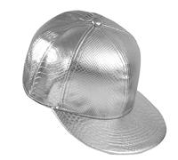 Eigso Cappello da Baseball in Pelle Metallizzata per Uomo Donna Cappello da Baseball a Tesa Piatta Snapback Regolabile