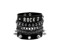 Eigso Uomo Bracciali Borchiati Bracciali Vintage Punk Pelle Bracciale Wrap