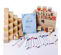EIGTWEN Kit di 78 divertenti giochi per baby shower, idee uniche per baby shower, giochi più divertenti di sempre dove puoi disegnare a tuo piacimento, adatto per ragazzi (blu)