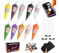 EIGTWEN Kit di colla color crema per Halloween, adatta per kit di decorazione della custodia del telefono, artigianato fai da te, tra cui 10 colla per panna montata, 24 decorazioni di Halloween, 6
