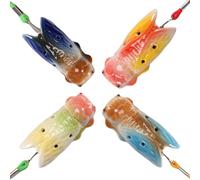 EIH 4 Pcs Fischietto per Uccelli,Richiamo per Uccelli,Ceramica Fatta a Mano,La Forma del Pettirosso,In Ceramica con Suono di Canto Chiaro