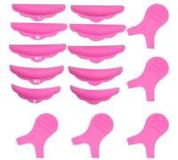 EIH Kit Laminazione Ciglia,Ciglia Bigodino Perm Pad Riutilizzabili,10 PCS Cuscinetti per Sollevamento Ciglia,5 Pennelli per Ciglia a Y,Cuscinetti in Silicone per Laminazione Ciglia in 5 Misure(Rosa)