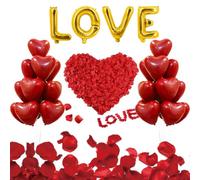 EIH1 Love Luftballons Rot 21 Stück Set konfetti luftballons 1000 Stück Rosenblätter Romantisch Deko Dekoration für Romantische Atmosphäre Heiratsantrag Valentinstag Deko Hochzeit