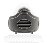 EIH1 Maschera Antigas Riutilizzabile con 10 con Filtri Carbone Attivo,Silicone Maschera Antipolvere, Mascherine Respiratorie Professionali per Saldatura, Verniciatura, Lucidatura, Tagli