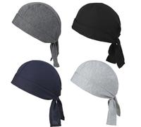 EIH1 Set da 4 Cappellino da Chef,Cappello Cucina Regolabile,Bandane Cucina per Cuoco Uomo,Cappelli Bandana Unisex Cucina Berretto da Lavoro per Adulti Fornai Hotel Ristorante