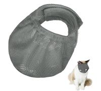 EIHI 1 Pezzi Museruola Gatto con Rete Traspirante, Maschera per La Bocca del Gatto per Prevenire I Morsi e La Masticazione(Grigio，Taglia s)