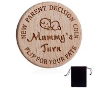 EIHI 1 pezzo Moneta decisionale in legno Un ottimo regalo per i genitori di un nuovo nato, A chi tocca una moneta decisionale perfetta come regalo per una gravidanza o per un battesimo