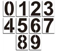 EIHI 10 Pezzi 5 Inch Stencil Con Numeri Grandi,Riutilizzabili Stencil Con Numeri In Plastica,Numero Stencil Per La Pittura Da 0 a 9
