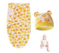 EIHI 2 Pezzi Baby Swaddle Coperta e Cappelli, Sacco Nanna Swaddle per Bebè, Copertina Avvolgente Regolabile per Neonato, Copertina Fasciante Sacchi Nanna in Morbido Cotone per Neonati