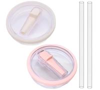 EIHI 2 Pezzi Coperchio di ricambio per bicchieri da 40 oz, Riutilizzabili a prova di perdite e antipolvere, Coperchio di ricambio per accessori Stan ley Cup, Con due cannucce