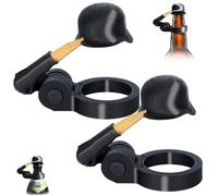EIHI 2 Soldat Salute Birra Bottiglie Di Birra Casco, Protezione Riutilizzabile, Design Antipolvere, Accessori Per Birra, Saluto Del Soldato Per Bottiglie Di Birra (Nero)