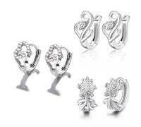 EIHI 3 orecchini donna argento ottone tempestato di diamanti a forma di nota musicale e pesce, gioielli personalizzati per donne,Piccoli Orecchini a Cerchio, Orecchini a Cerchio Intrecciati Da Donna