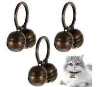 EIHI 3 Pezzi Campanellino Extra Rumorosi per Cani Gatti Campanelli per Animali Campane per Collare di Cani Localizzatori per Gatti Neri Ciondoli per Pet Campane per Collare Campana Pendente