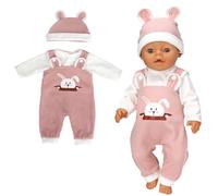 EIHI 3 Pezzi Vestiti Bambole, Vestiti Bambole per Reborn, Baby Born Bambola, Vestiti per Bambole, Abito Vestito Stampa Pecora per New Born 36Cm - 46Cm per Baby Annabell, per Nenuco E Altri