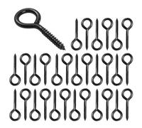 EIHI 30 Pezzi Nero Occhielli a Vite per Legno, Ganci a Vite, Ganci a Vite per Legno, Viti a Occhiello, Viti a Gancio e a Occhiello, per Amache Sedie Sospese Cesti Sospesi, 30mm