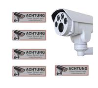EIHI 5 Pcs 12Cm*4Cm Cartello Area Videosorvegliata Cartello Videosorveglianza Area Videosorvegliata Cartello Di Videosorveglianza Per Locali E Proprietà Privata