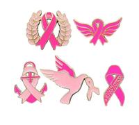 EIHI 5 Pezzi Spille Rosa Distintivi Carità, Pin del Nastro, Nastri di Consapevolezza delle Spille da Consapevolezza Hope Pins per Gioielli in Smalto