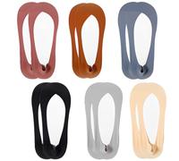 EIHI 6 Paia Calzini Fantasmini Donna,Calzini Corti Eleganti Invisibili Antiscivolo Calze Fantasmini Donna,con Strisce di Silicone,Adatto per Tacchi alti Mocassini Sneaker Scarpe da Barca