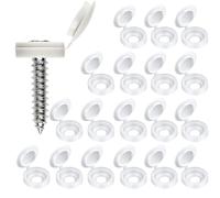 EIHI 60 Pezzi Tappi Coprivite Incernierato in Plastica, Copri Viti, Tappi A Vite Piega per Numero 6/8 Viti, Ripiegabile Coprivite per Mobili, Coprivite Bianco