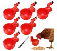 EIHI 6Pezzi Abbeveratoio per Galline con Trapano,Abbeveratoio per Galline,DIY Kit Bevitori Automatici Ciotole, per Uccelli, Pollame, Piccioni, Polli, Anatre