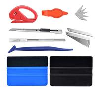 EIHI 8 Pezzi Kit Vinile Applicazione Adesivi Auto, Kit Spatole per Pellicole Vetri, Kit Pellicola con Taglierina Professionale E Spatole per Auto E Cellulare DIY, Kit Wrapping Pellicola
