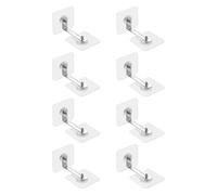 EIHI Ancoraggio da Parete per Mobili, 8 Confezioni Staffe Antiribaltamento Mobili per Protezione Bambini Animali Domestici, Adesivi Anti-punta Cinghie,autoadesivo,6×6cm