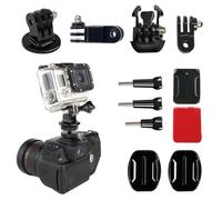 EIHI Attacchi Adesivi Casco Supporti Curvi Piatti Fibbie Vite Accessori Compatibile con GoPro Hero 12 11 10 Max 9 8 7 6 5 Session AKASO DJI Osmo Telecamere d'azione (11 in 1)