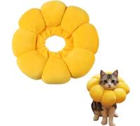 EIHI Collare Elisabettiano Gatto,Puro Cotone Scamosciato Traspirante Collare Gatto Elisabettiano,Micro Impermeabile Antimacchia Collare Elisabetta Gatto,Simpatico Fiore Collare Protettivo Gatto(S)