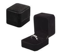 EIHI Confezione da 2 scatole per Anelli Neri 55x50x39mm Scatola per Anelli in Velluto Scatola per Orecchini Scatola con Pendente per proposta, Matrimonio, Anniversario degli Innamorati