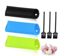 EIHI Confezione da 3 pelatrici per aglio,Pela Aglio in Silicone,Sbuccia Aglio,Rulli per Aglio,Pela Aglio Gadgets Professionali,per Sbucciare la Cucina Senza Odor(3 colori)
