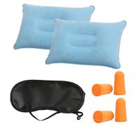EIHI Cuscino da Viaggio, Cuscino da Viaggio Gonfiabile, Cuscini Gonfiabili Morbidi, Cuscini da Viaggio, Cuscino per il Collo, +1 maschera per gli occhi nera +2 tappi per le orecchie, 5 pezzo