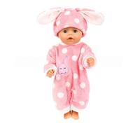 EIHI Vestiti per bambole Cestiti per Bambole per New Born Baby Doll, Abiti per Bambolotti 35-45CM 18", Pagliaccetti Stampa con Cappello(Bambola Non Inclusa),A