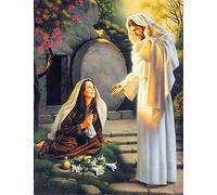 Eiialerm Kits punto croce per adulti figure religiose gesù e maria kit mestieri ricamo principianti,Decorazioni la casa-40x50cm (Tela prestampata 11CT)