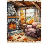 Eiialerm timbrato punto croce Kits Igloo di Natale fai da te Pre-Stampato ricamo Starter Kit per i Principianti-40x50cm(Tela prestampata 11CT)