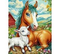 Eiialerm timbrato punto croce Kits Ragazza angelo fai da te Pre-Stampato ricamo Starter Kit per i Principianti-40x50cm(Tela prestampata 11CT)
