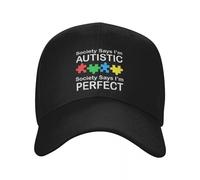 EIILBEIS Unisex Personalizzato Cool Society Dice Che Sono Autistico Dio Dice Che Sono Perfetto Berretto da Baseball Uomo Donna Cappello da papà Unisex Regolabile Primaverile Regalo
