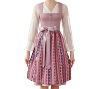EIISSION Dirndl Donna Vestito Oktoberfest Costume Tirolese Vestito Bavarese Abito Costumi Dirndl Tradizionale Germandress 3 Pezzi Rosa 48