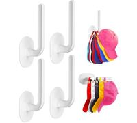 Eiito Ganci per Cappelli, Organizer Multiuso per Cappelli, Forte Adesivo per Parete, Due Modi di Montaggio, Ganci per Organizzazione Camper e Stoccaggio (Bianco)