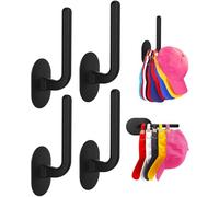 Eiito Gancio per cappelli per la conservazione di cappellini, organizer multiuso per cappelli, supporti per cappelli ad alta aderenza, organizzazione per camper, due possibilità di montaggio (nero), 4