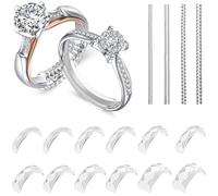 Eiito Ring Sizers for Loose Rings, 16 Pack Ring Guards for Loose Rings, Reduce by 0.5-1 Size Without Resizing, Fits Bands 1-8mm, Invisible Design for Women and Men, 2 Styles Insert and Spiral