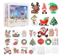 EIKEJI Perline da Stirare, 7000 Perline a Fusione 5MM, Natale Perline Modelli, 12 Pezzo 1:1 Modello e carta da stiro, DIY Plug-in Perline Set Craft Set per Bambini Regalo Decorazione di Natale