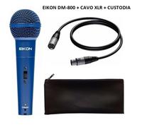 EIKON DM800BL microfono palmare a filo con on/off, per karaoke, animazione, ecc.