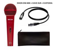 EIKON DM800RD microfono palmare a filo con on/off, per karaoke, animazione, ecc.