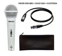 EIKON DM800WH microfono palmare a filo con on/off, per karaoke, animazione, ecc.